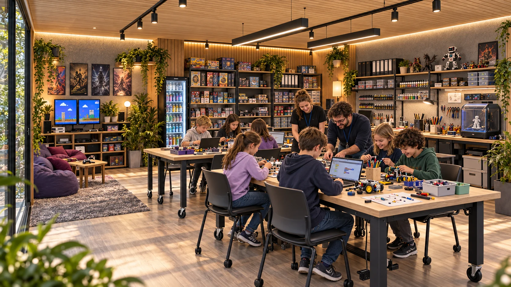 KI-Visualisierung eines Workshops im geplanten Questwerk MINT-Labor