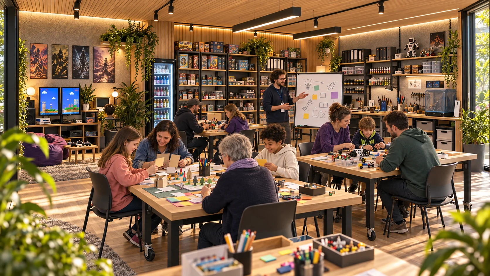 KI-Visualisierung einer Gruppe im geplanten Questwerk MINT-Labor